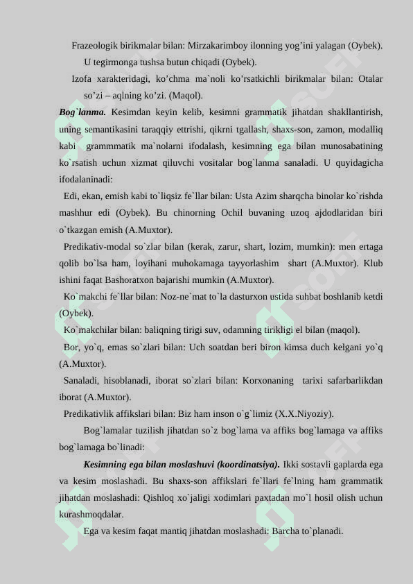 Murakkab ot kesimlarning tuzilishi 6
