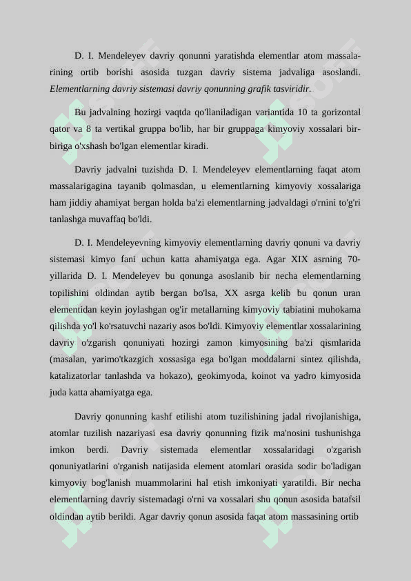 Kimyoviy elementlar davriy qonuni va davriy sistemasi 2