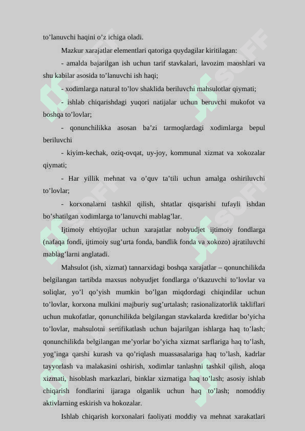 Ishlab chiqarish xarajatlari va ularning tarkibi 7