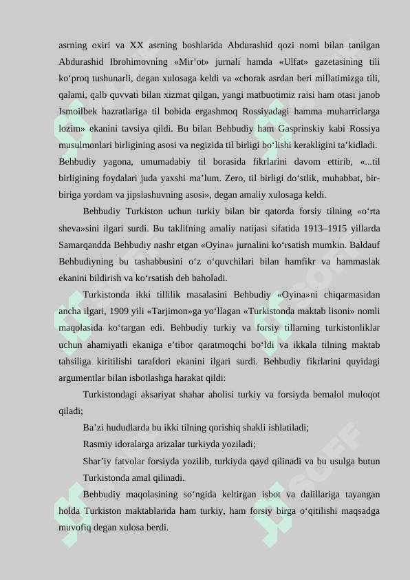Behbudiyning tilshunoslik sohasiga oid faoliyati 4