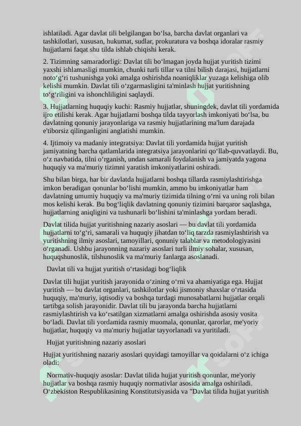 Umumiy o’rta ta’lim hamda akademik litseylarda davlat tilida ish yuritishga oid hujjatlar bilan ishlash usullari 8