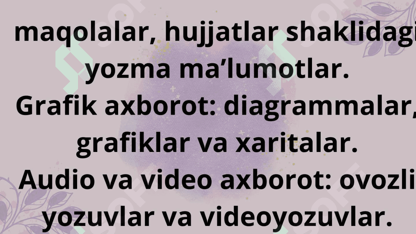 Axborot nima va uning manbalari 8