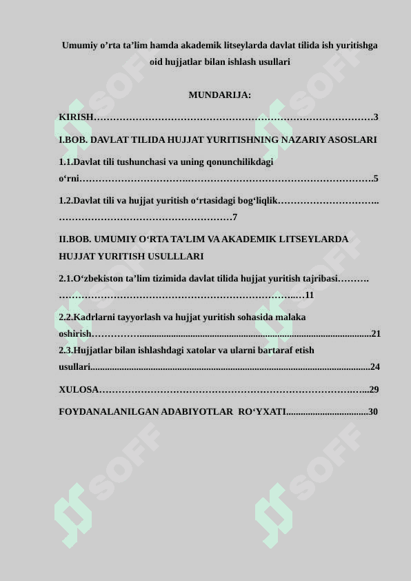 Umumiy o’rta ta’lim hamda akademik litseylarda davlat tilida ish yuritishga oid hujjatlar bilan ishlash usullari 2