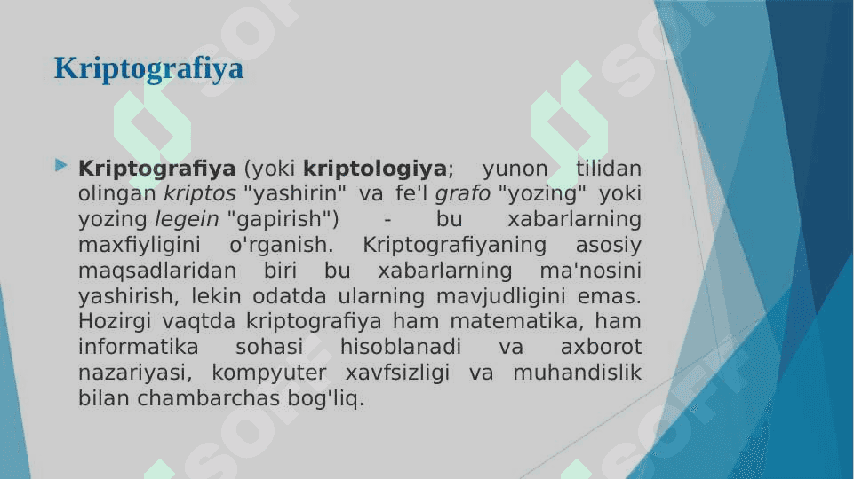 TARMOQDA KRIPTO KALITLAR 2