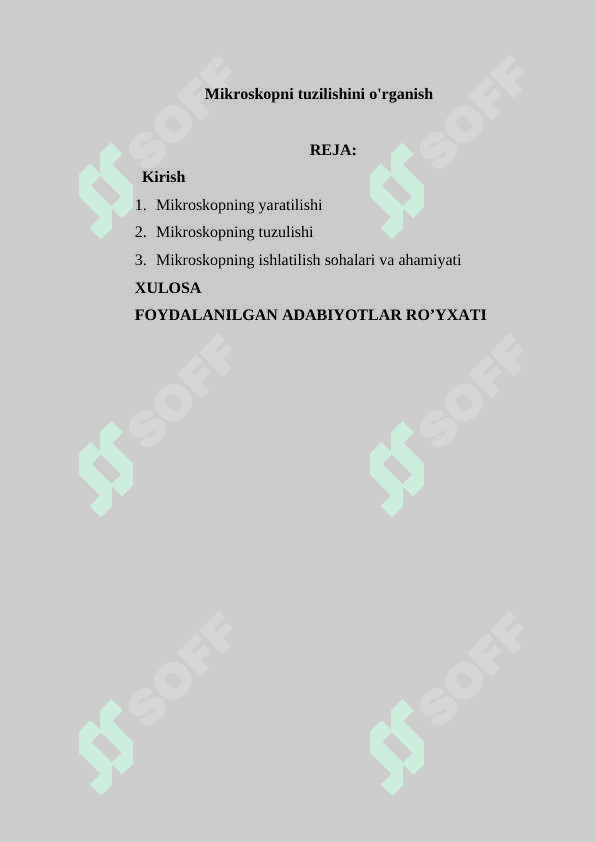 Mikroskopni tuzilishini o'rganish 2
