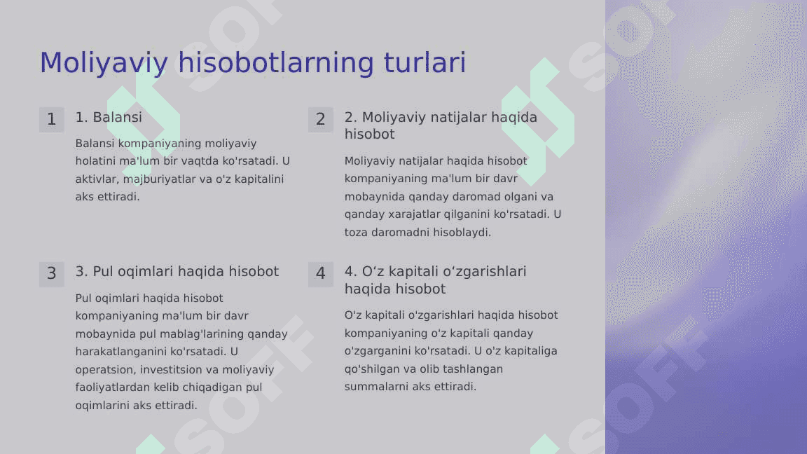 Moliyaviy Hisobotning Tuzilishi 2