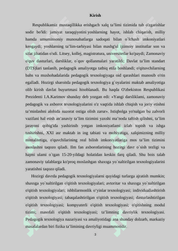 Fizika o’qitishda yangi pedagogik texnologiyadan foydalanishning o’ziga xos jihatlarini aniqlash 3