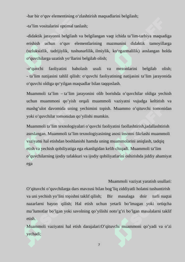 Fizika o’qitishda yangi pedagogik texnologiyadan foydalanishning o’ziga xos jihatlarini aniqlash 7