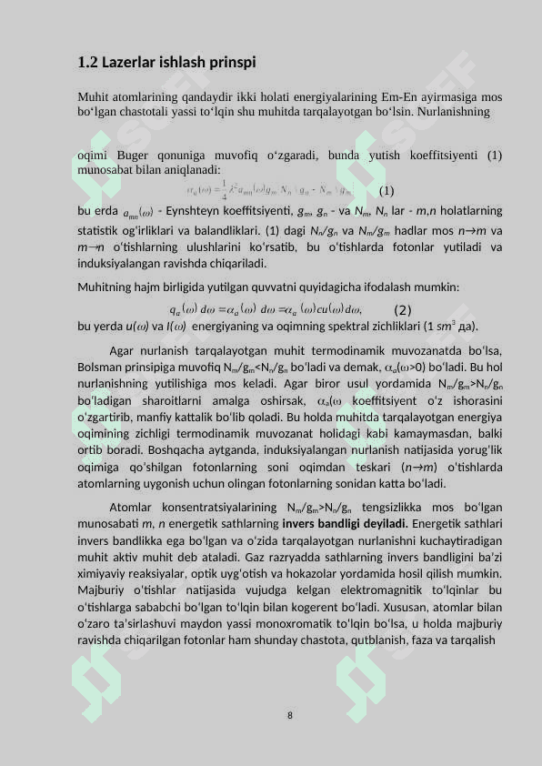 QATTIQ JISM LAZERLAR kurs ishi doc 8