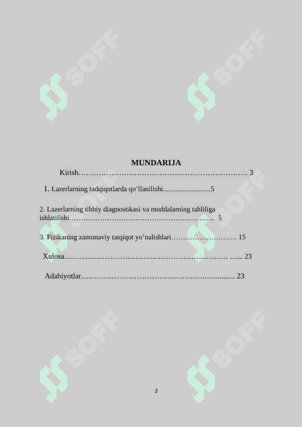 Lazer nuri yordamida ayrim jarayonlarni nazorat qilish 2