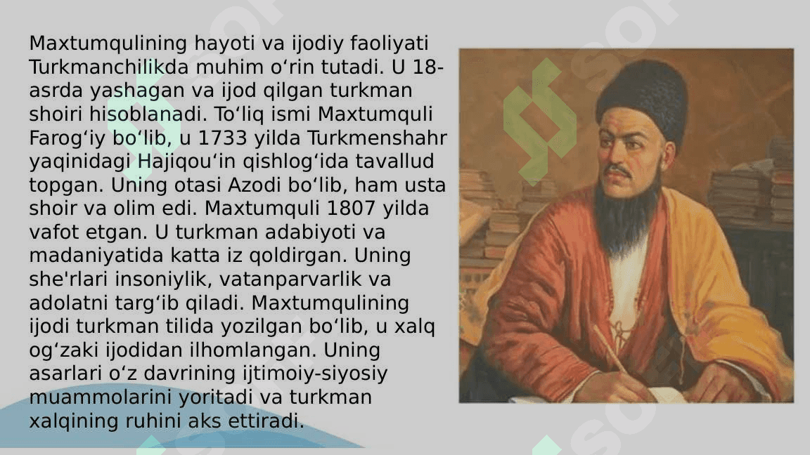 Maxtumquli she'rlari tahlili 3