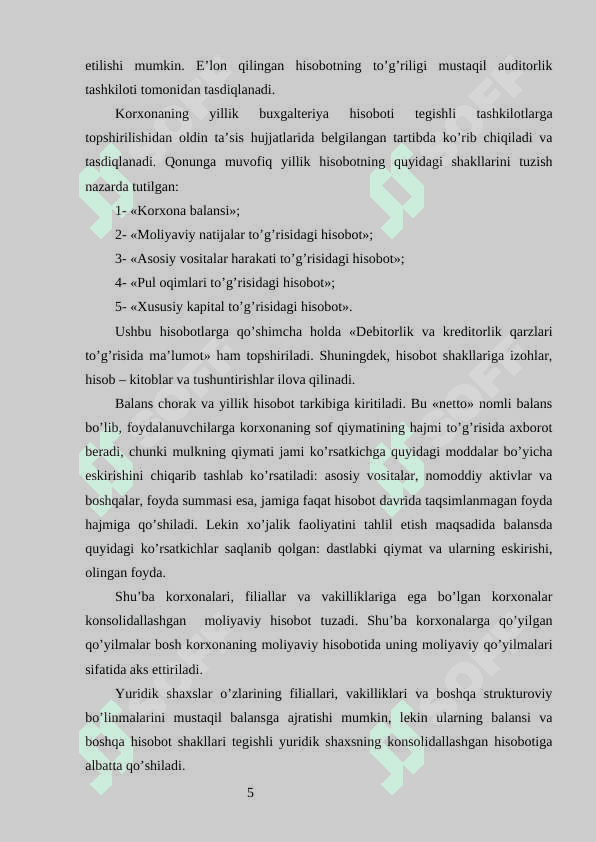 MOLIYAVIY HISOBOTNING MAZMUNI VA TARKIBI 6