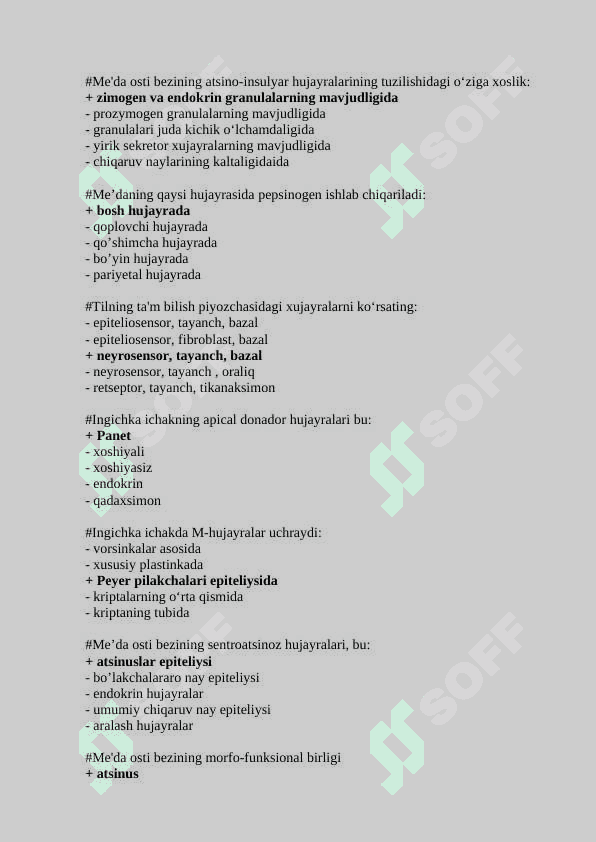 Gistologiya fanidan yakuniy savollar javoblari 6