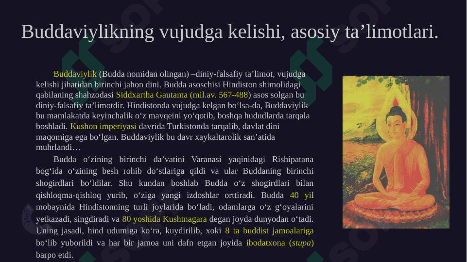 BUDDAVIYLIK  Dini  tarixi va asosiy  g`oyalari 3