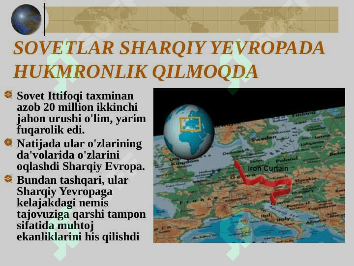 SOVUQ URUSH MOJAROLARI AQSH va SSSR 8