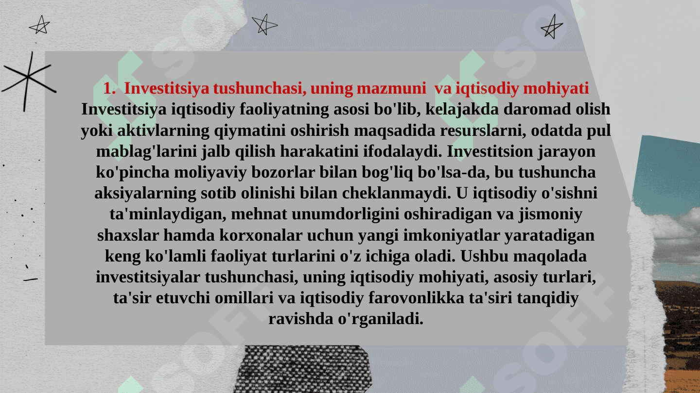 INVESTITSIYALAR VA ULARNING TURLARI 3