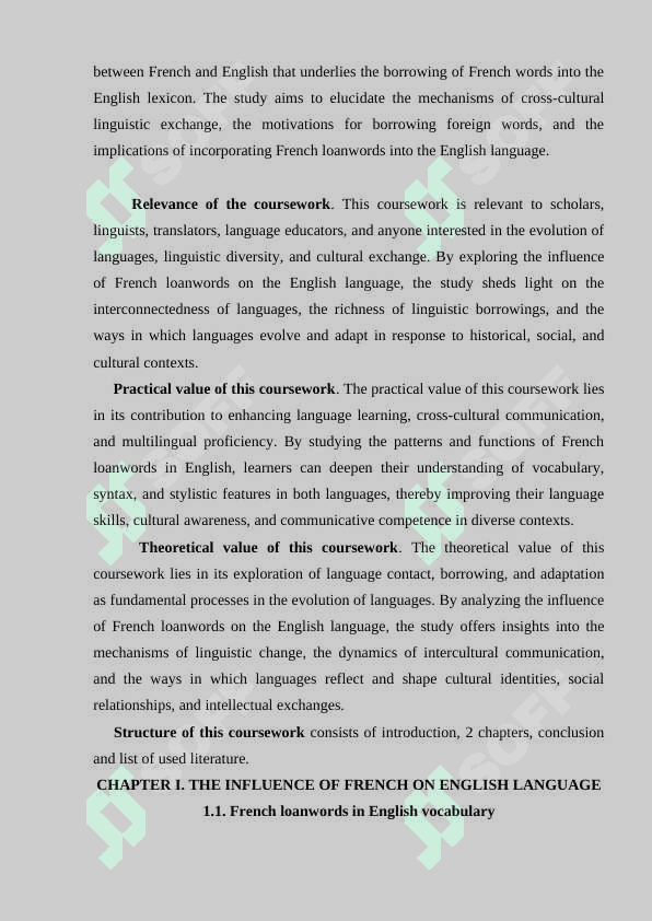 BORROWING FRENCH WORDS INTO ENGLISH 6