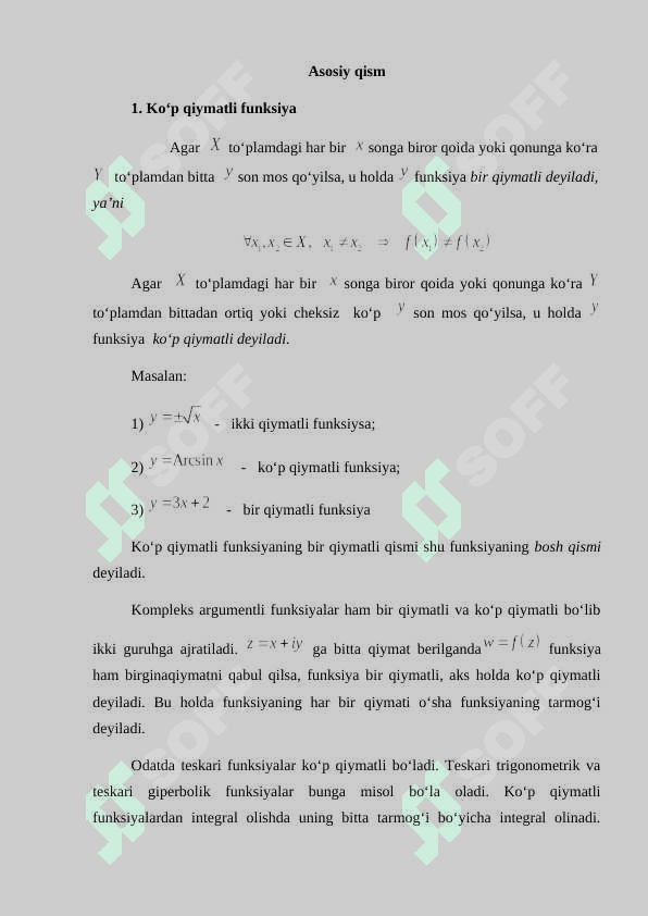 Ko’p qiymatli funksiyalar 4