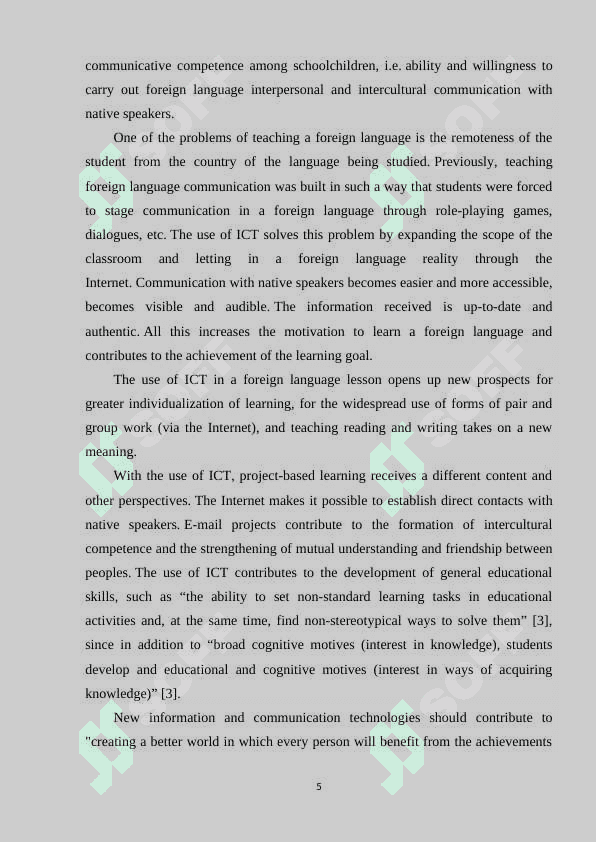 Teaching and learning second language using information technology 5