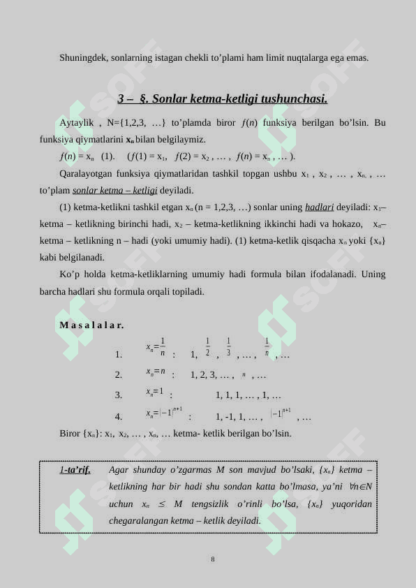 Limitlar o'quv qo'llanma 8
