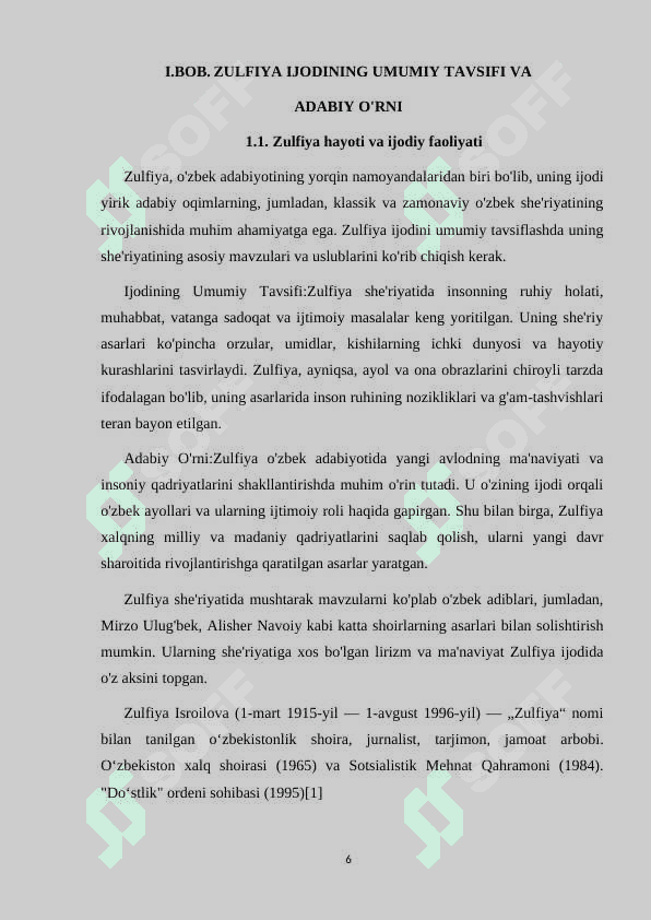 ZULFIYA IJODI VA ADABIY TANQID 6