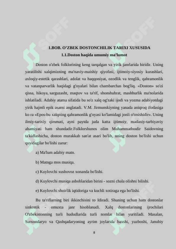 O’ZBEKISTONDA DOSTONCHILIK MAKTABI 8