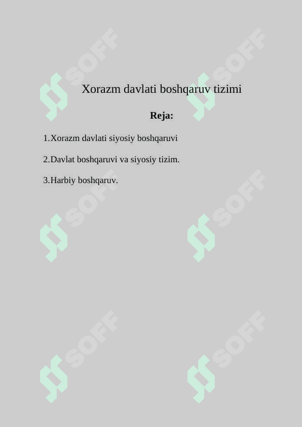 Xorazm davlati boshqaruv tizimi 2