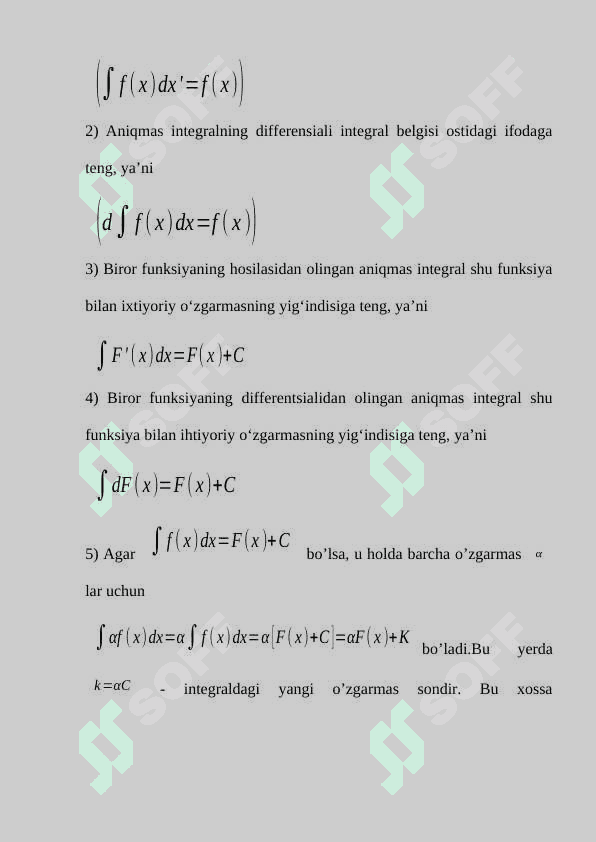 Aniqmas integralga doir individual topshiriqlar yechish 3