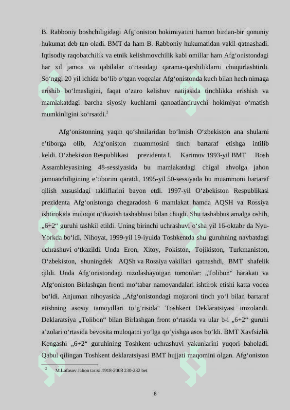 Afg‘oniston mojarosining yuzaga kelish sabablari 8