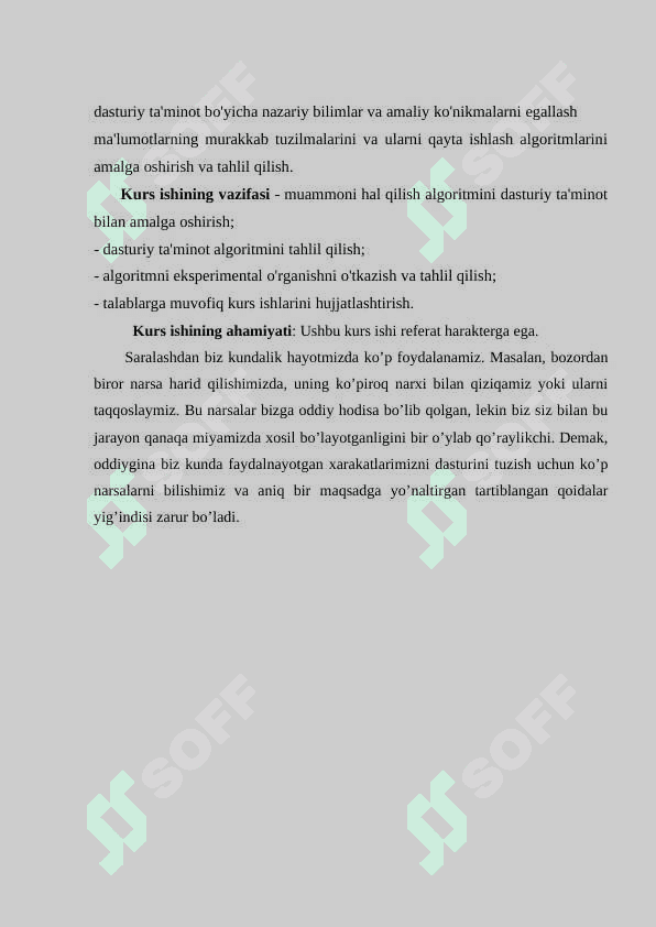 Berilganlarning strukturasi uchun algaritim 5