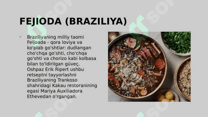 DUNYO XALQLARINING MILLIY TAOMLARI 4