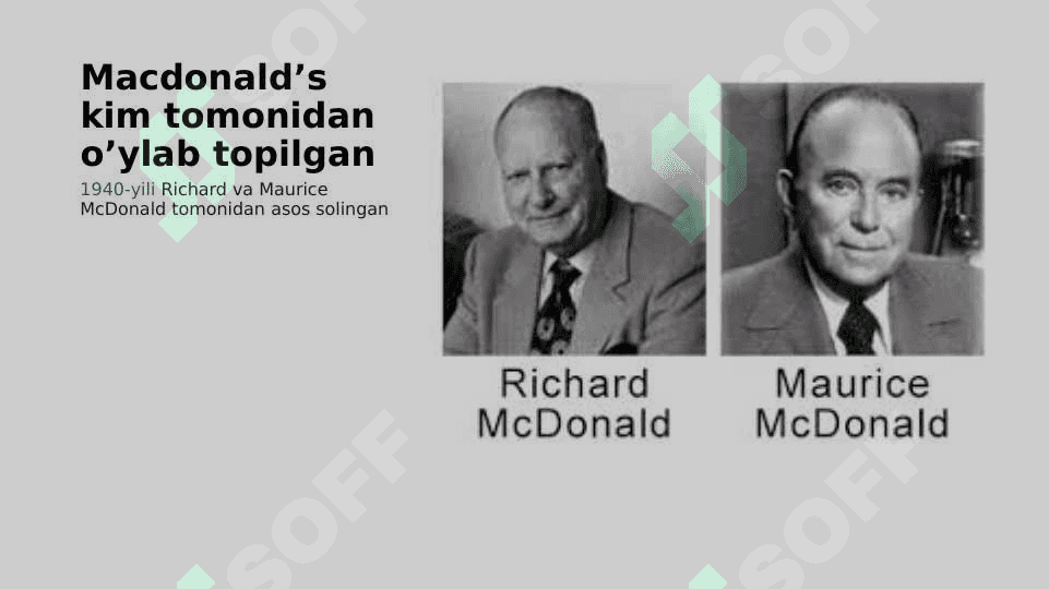 MACDONALD’S 3
