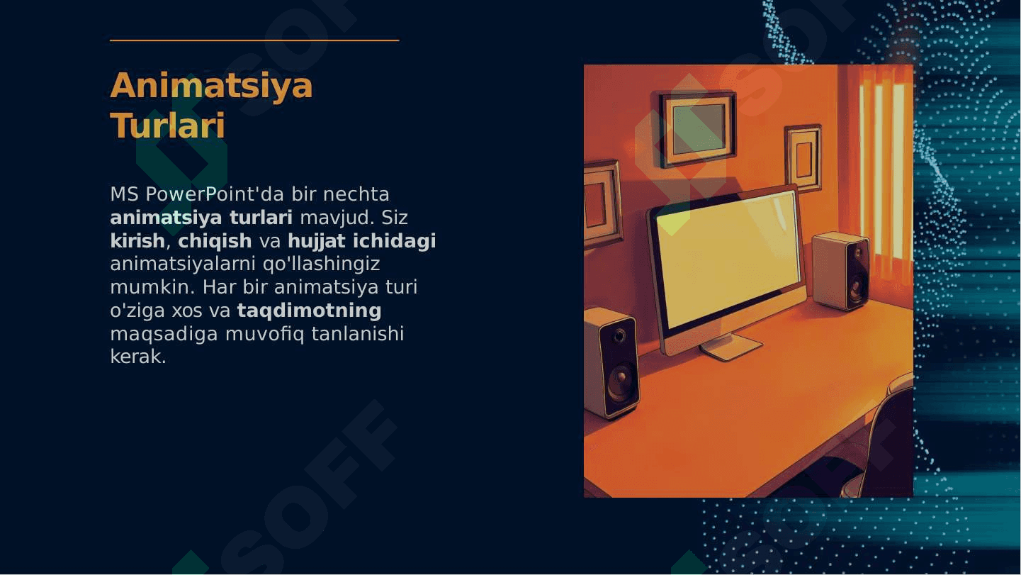Pwer point dasturida animatsion lavhalar yaratish 3