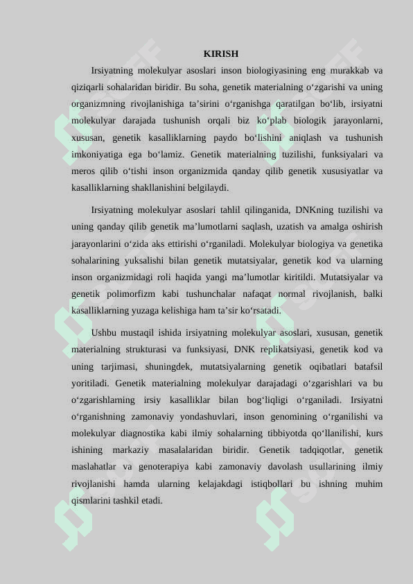Irsiyatning molekular asoslari 2
