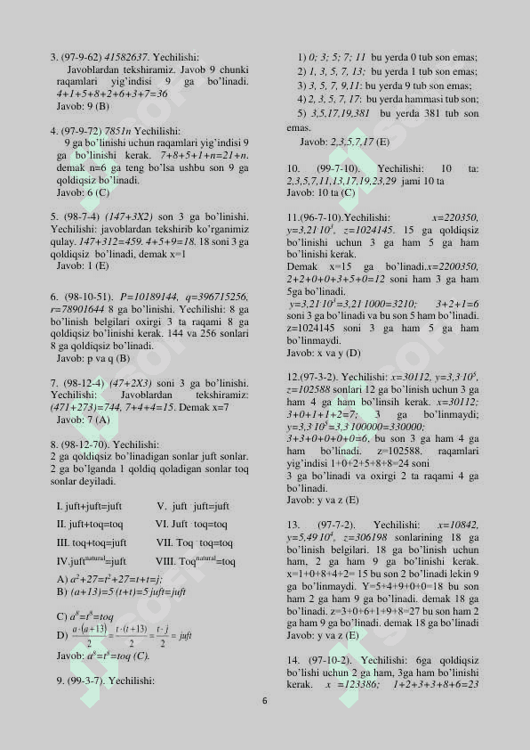 1996-2007 matematika yechimlari 6