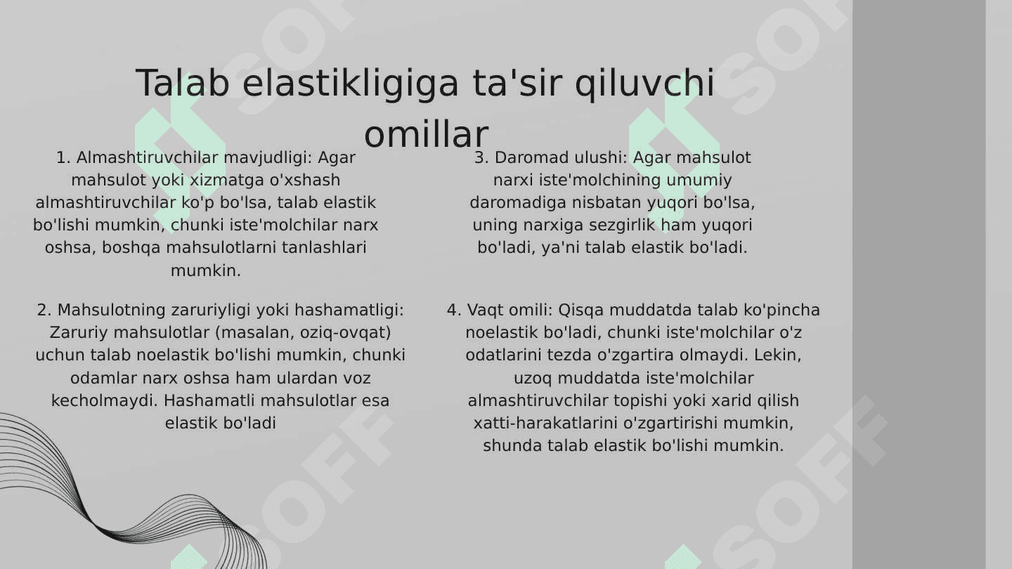 TALAB VA TAKLIF ELASTIKLIGI 3