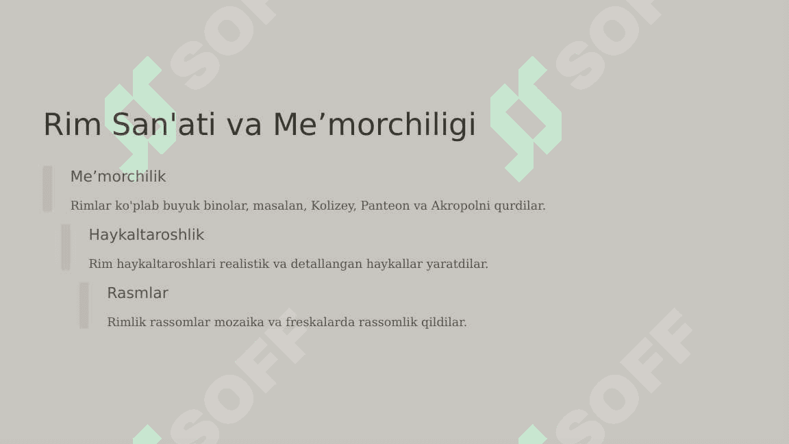 Rim ismlari. Tarix va Madaniyat 7