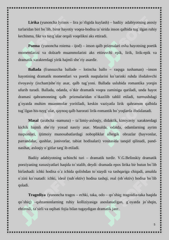 Hikoya , qissa , esse - referat 5