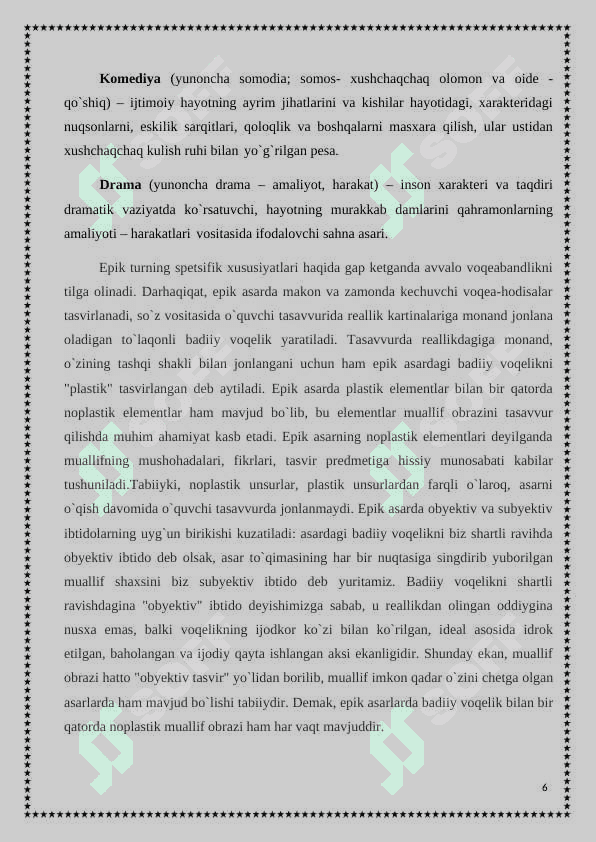 Hikoya , qissa , esse - referat 6