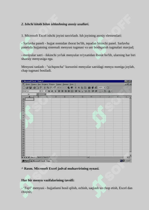 MICROSOFT EXCEL DASTURIDA ISHLASH 2