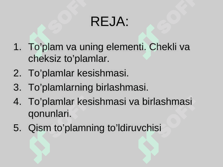 To’plamlar haqida tushuncha 2