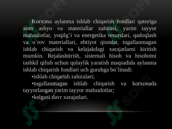 KORXONANING AYLANMA MABLAG’LARI 5