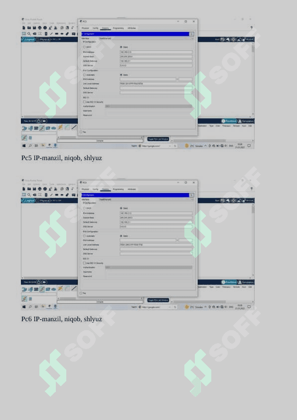 Cisco Packet Tracer dasturida TelNet, SSH protokoli bilan ishlash 4
