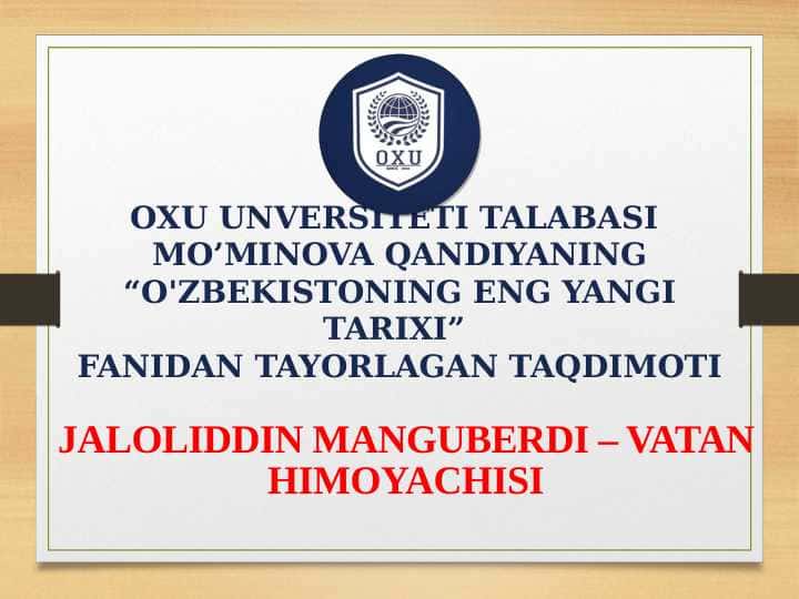 Jaloliddin Manguberdi - Vatan himoyachisi