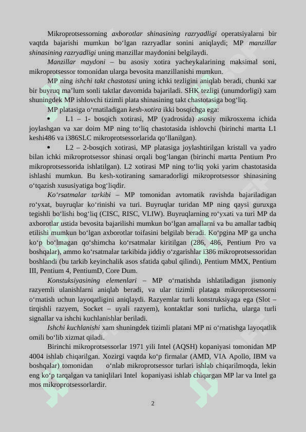 Mikroprotsessorlar 2