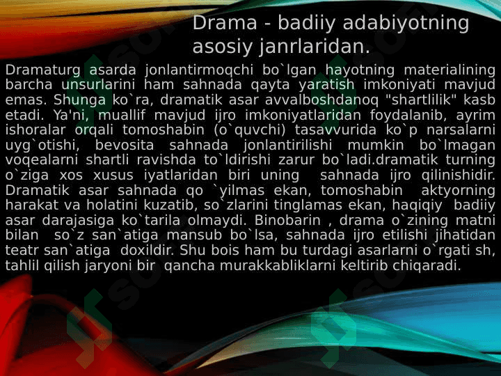 Dramaturgik janrlar 2