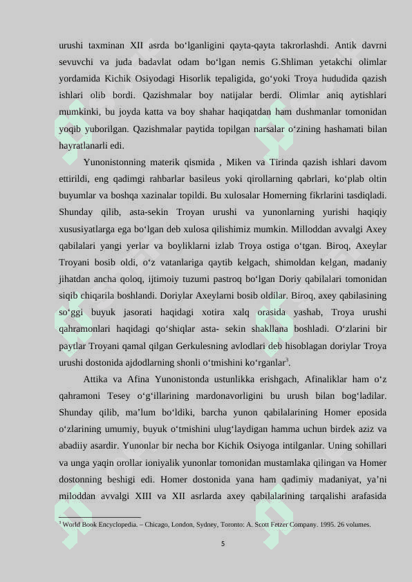 Gomerning Illiada va Odisseya dostonlarining o'rganilish tarixi 5