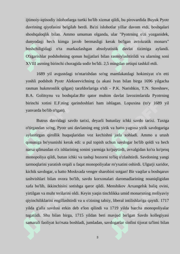 PYOTR I Hukumronlik yillari 3