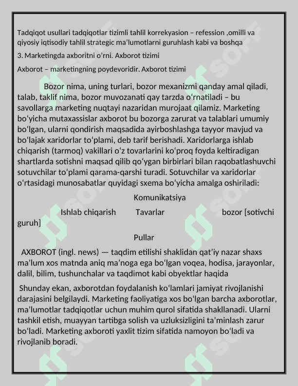 MAVZU: Marketing tadqiqotlari va tadqiqot usullari 4