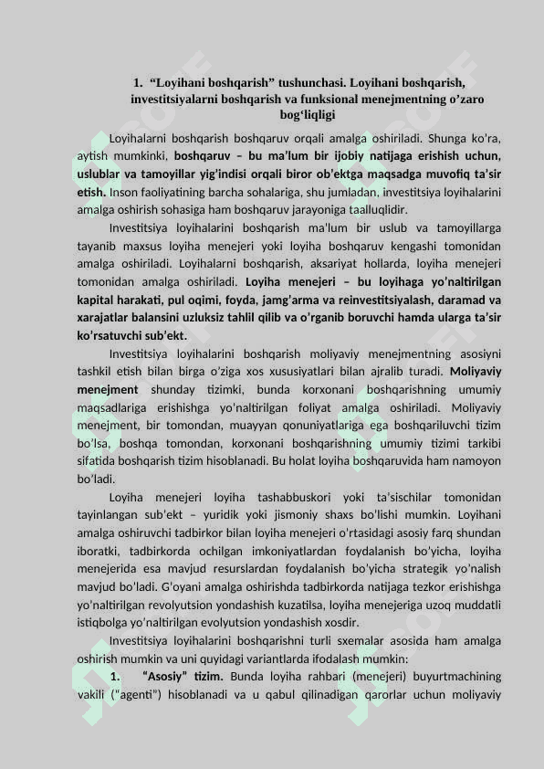 Loyihani boshqarish sifatini oshirish jarayoni 4